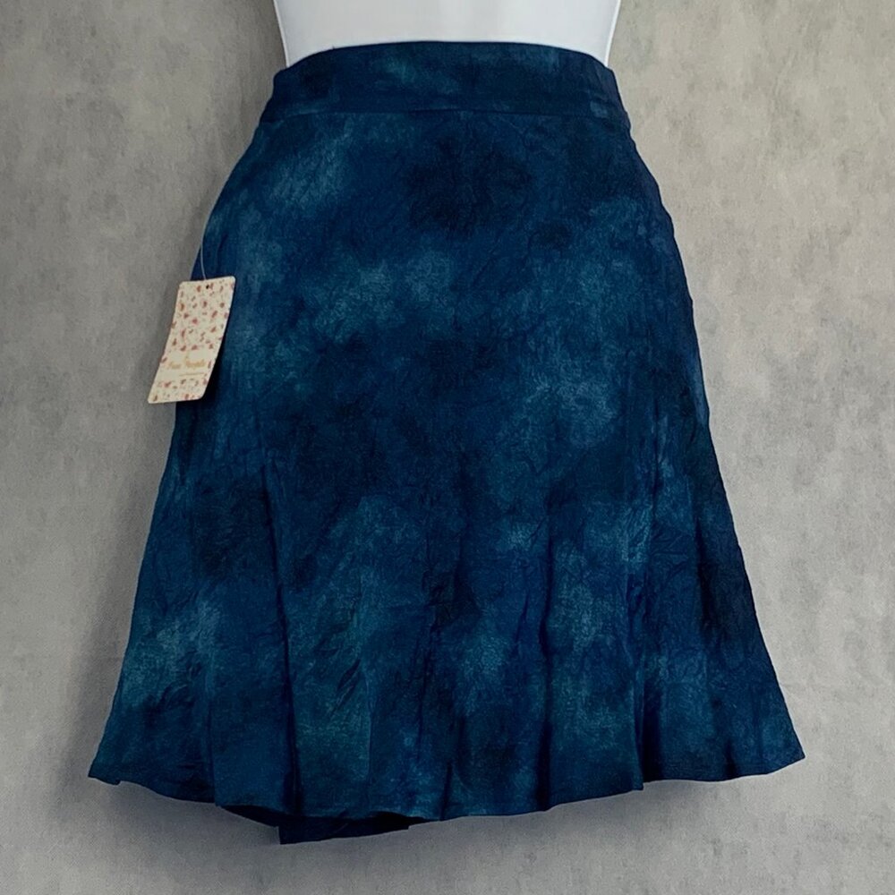 Free People Women's Martine Flirt Tie Dye Mini A-Line Skirt, Navy Blue, Size 2